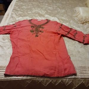 Brass Beaded Tunic Top